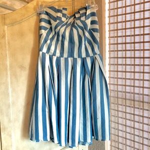 Stripped Blue and White Spring Dress in Small